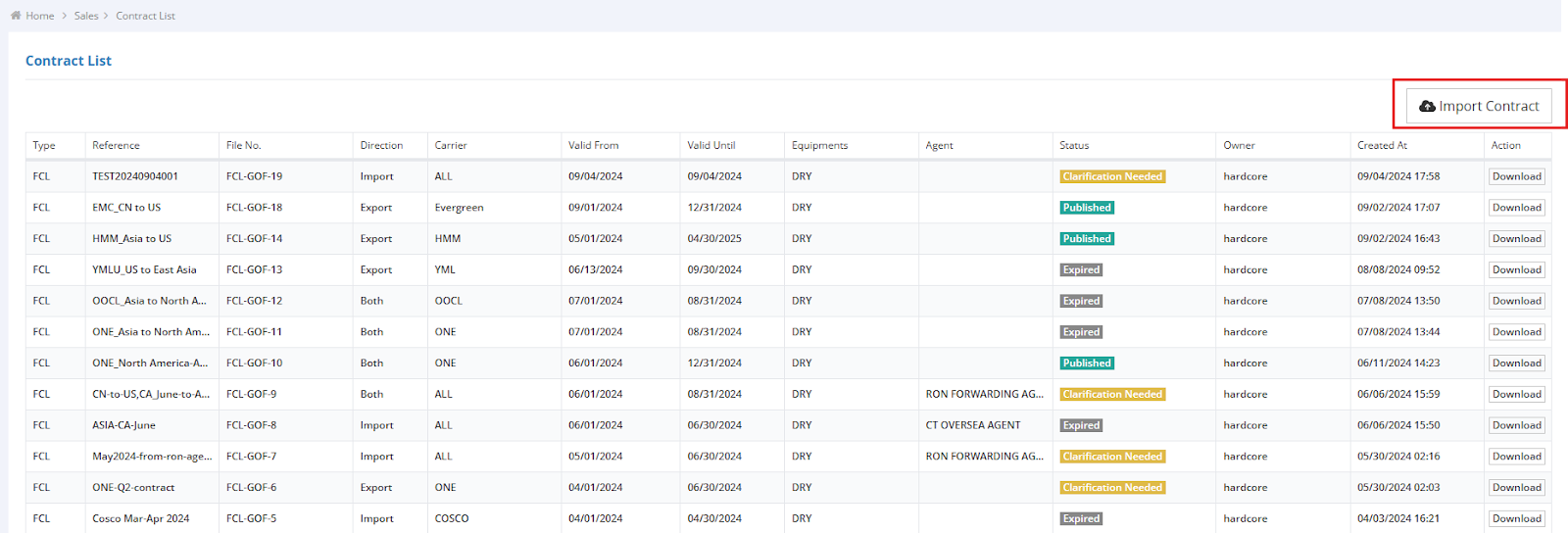 How to Import Contracts into GoFreight? – GoFreight Knowledge Center